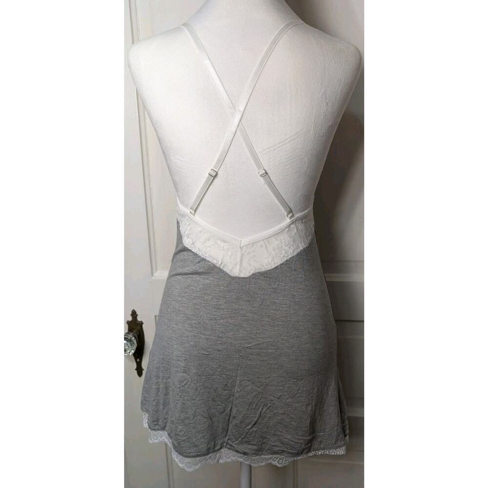 Avidlove Lace Feminine Babydoll Nightgown Grey Bow Small (792) - Picture 3 of 4